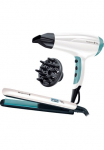 Remington Plaukų džiovintuvas &raquo;Shine Therapy S8500GP Geschenk-Set&laquo; 2.300 W 2 Aufs&auml;tze kurį sudaro i&scaron; Plaukų tiesinimo žnyplės su keramikinė danga ir Plaukų džiovintuvas