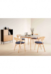 Hammel Furniture Valgomojo stalas &raquo;Meza Designtisch su i&scaron;skleidimo funkcija ir 2 Einlegeplatten&laquo; runde stalo plok&scaron;tė i&scaron; Keramik Massivholzgestell