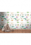 living walls Fototapetas &raquo;Dino Kinderzimerzimmertapete&laquo; gemustert | matinis | neutral glatt fototapetas Tapeten vaikų kambario baldų komplektas miegamojo kambario baldai modern Design Fototapetas