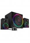 Speedlink 2.1 Garso sistema &raquo;GRAVITY LT RGB Žemų dažnių garso kolonėlė Sisteminis i&scaron; mediena su Bluetooth&laquo; 2.1 ( ) 40 W RMS 80 W Spitzenleistung 35mm Klinke RGB-Tischfernbedienung