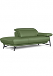 Egoitaliano Kojų kėdutė &raquo;Anais erstklassiges Designsofa plotis 179 cm Fu&szlig;farbe schattengrau&laquo; Galvūgalis kočėlas Odinis CAREZZA gr&uuml;n