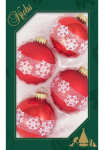 Krebs Glas Lauscha Krebs I&scaron; stiklo Lauscha Weihnachtsbaumkugel &raquo;Schneekristall Weihnachtsdeko raudona Christbaumschmuck&laquo; Eglutės žaisliukų komplektas i&scaron; I&scaron; stiklo