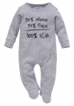 KIDSWORLD Schlafoverall &raquo;50% Mama 50% Papa&laquo; i&scaron; ekologi&scaron;kės medvilnės