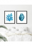 queence Paveikslas &raquo;Worti&laquo; Kunst | Meer | Wassertiere 1 Stk. dalys HD Premium Poster-Druck ir Holzrahmen