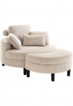 ATLANTIC home collection Sofa &raquo;Ravi B: 114 cm&laquo; XXL- Fotelis su Kojų kėdutė du daiktadėže R&uuml;ckenst&uuml;tze & 4 Pagalvėlė sėdėjimui