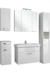 Saphir Vonios kambario baldų komplektas &raquo;Quickset 5 dalių Keramik-Waschtisch su LED-Spiegelschrank&laquo; 6 Stk. dalys