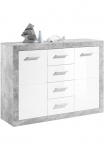 HBZ Komoda &raquo;Stone 2 wei&szlig; Glanz BxHxT 117x88x37 cm&laquo; komoda su 2 durys 4 stalčiai 2 lentyna