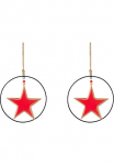 Creativ deco Dekostern &raquo;Weihnachtsstern Weihnachtsdeko rot&laquo; su Enamel-Lackierung ir Metallring skersmuo Žvaigždė 20 cm