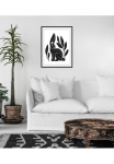 queence Paveikslas &raquo;Aino&laquo; naminiai gyvūnai | Kunst | Schwarz-Wei&szlig; 1 Stk. dalys HD Premium Poster-Druck ir Holzrahmen