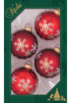 Krebs Glas Lauscha Krebs I&scaron; stiklo Lauscha Weihnachtsbaumkugel &raquo;Schneestern Weihnachtsdeko raudona Christbaumschmuck&laquo; Eglutės žaisliukų komplektas i&scaron; I&scaron; stiklo
