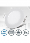 B.K.Licht LED įmontuojamas &scaron;viestuvas &raquo;5er rinkinys LED Bad Einbaustrahler IP65 gesch&uuml;tzt Plok&scaron;čias LED Einbauspots&laquo; LED-Modul 5 Stk. Neutralwei&szlig; 4.000K 350Lm 3W plastikas 86 x 3 cm Wei&szlig;