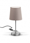 B.K.Licht Stalinis &scaron;viestuvas E14 LED Nachttischlampe su Schalter E14 IP20 Stoff taupe matinis nikelis