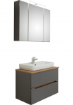 Saphir Vonios kambario baldų komplektas &raquo;Quickset 2 vnt. rinkinys Keramik-Aufsatzbecken su LED-Spiegelschrank&laquo; 2 Stk. dalys