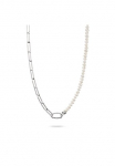 THOMAS SABO Grandinėlė &raquo;Charm Club Connect: perlai ir Paperclip su einem Connect Link&laquo; su S&uuml;&szlig;wasserzuchtperle