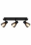 GLOBO LIGHTING Lubinis &scaron;viestuvas &raquo;CLAUDE&laquo; E14 1 Stk. Deckenspot/schwarz/Glas rauchfarben