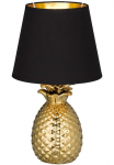 REALITY Leuchten REALITY Ap&scaron;vietimas Stalo &scaron;viestuvas &raquo;Pineapple&laquo; E14 1 Stk. Ananas forma gold Stoffschirm schwarz/gold lemputės wechselbar