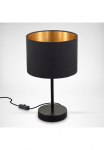 B.K.Licht Stalinis &scaron;viestuvas &raquo;BK_TL1422 stalinis &scaron;viestuvas Stoffschirm Schwarz-Gold E27-Fassung&laquo; E27 1 Stk. 1-Flammig &Oslash;20cm 140cm Kabelschalter be lemputės