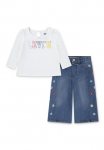 Levi's&reg; Kids Mar&scaron;kinėliai ilgomis rankovėmis & kelnės &raquo;LVG CROCHET LEVI'S TOPJEANS&laquo; rinkinys 2 Stk. su Bl&uuml;mchenstickereien - for GIRLS
