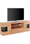 OTTO home TV staliukas &raquo;Ribe160cm breit55cm hochOberplatte massiv&laquo; Korpus HolzwerkstoffGlaseinsatz i&scaron; geh&auml;rtetem stiklinės lentynėlės versetzbar