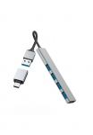 Hama USB-Adapter &raquo;USB skaitytuvas su adapteris 4 Ports su USB laikmena C ir USB laikmena A Stecker siauras grau&laquo; USB laikmena Typ A | USB laikmena Typ C zu USB laikmena Typ A 15 cm