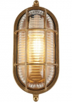 Searchlight Sieninis &scaron;viestuvas &raquo;Bulkhead Round Lauko Light - Solid Brass & Ribbed Glass&laquo; E27 1 Stk.