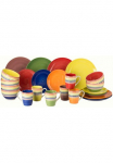 Retsch Arzberg Servizas &raquo;Geschirr-Set Service spalva STRIPES&laquo; Spin Wash/Spiraldekor - 6 Regenbogenfarben 24 Teile dėl 6 asmenys