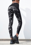 LASCANA ACTIVE Tamprės &raquo;Black Marble&laquo; sportinės kelnės su tinklelis