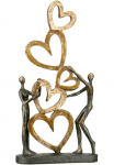 Casablanca by Gilde Dekoratyvinė figurėlė &raquo;Skulptur Herz ant Herz gold/schwarz&laquo; Dekoracija auk&scaron;tis 41 Wohnzimmer
