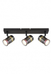 GLOBO LIGHTING Lubinis &scaron;viestuvas &raquo;TRABBY&laquo; GU10 1 Stk. Deckenspot/schwarz/Glas rauchfarben/messingfarben/Flur/Wohnzimmer