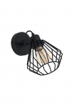 EGLO &Scaron;viestuvas &raquo;TABILLANO sieninė lempa Flurlampe Wohnzimmerlampe metalas juoda spalva E27&laquo; E27 1 Stk. Sieninis &scaron;viestuvas vintažinio stiliaus Industrial modern Drahtgestell 11cm