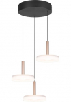 TRIO Leuchten TRIO Ap&scaron;vietimas LED pakabinamas &scaron;viestuvas &raquo;CELESTE dimmbare LED H&auml;ngelampe i&scaron; metalas ir I&scaron; stiklo 75W 750 Lumen&laquo; LED-Board 1 Stk. Warmwei&szlig; 3-flammig einfach reguliuojamas auk&scaron;tis von 50-200 cm 3-Stufen Dimmfunktion