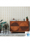living walls Tapetai &raquo;DesignDrop vorgeleimte Tapetai Art Deco Design Kremas Gold&laquo; matinis strukturiert tapetai vorgekleistert grafisch dėl miegamojo kambario baldai Wohnzimmer K&uuml;che