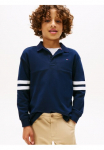 Tommy Hilfiger Polo mar&scaron;kinėliai &raquo;TH MIXED GRAPHIC Polo mar&scaron;kinėliai LS&laquo; dėl Vaiki&scaron;ki iki 16 Jahre su apvadas ant dem R&uuml;cken
