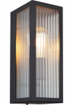 GLOBO LIGHTING Sieninis &scaron;viestuvas &raquo;GUNDULA&laquo; E27 1 Stk. Au&szlig;enlampe/schwarz/IP44/Terrasse/Wand/Glas gerillt