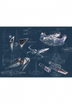 Komar Tapetai &raquo;Digitaldruck Vlies - Star Wars Blueprint Dark - Gr&ouml;&szlig;e 400 x 280 cm&laquo; ra&scaron;tuotas glatt vaikų kambario baldų komplektas