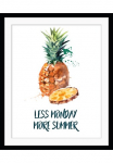 queence Paveikslas &raquo;Montag&laquo; Ananas | Humor | Obst | Obst paveikslas/nuotrauka | Dekoracija HD Premium Poster-Druck ir Holzrahmen