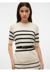 Vero Moda Megztinis &raquo;VMSABA PLAIN Feinstrickpullover&laquo; Damenpullover Mar&scaron;kinėliai apvalia i&scaron;kirpte trumpomis rankovėmis Megztinis im Regular forma i&scaron; pflegeleichtem medžiagų derinys su viskozė