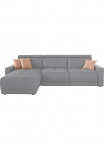 DOMO collection Kampinė sofa &raquo;Ava su madingas Sitzheftung & gražus Doppelnaht komfortabel L-Form&laquo; su gulimasis krėslas ir spyruoklės patogi su Kopfteilverstellungen