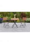 MERXX Garten-Essgruppe &raquo;&raquo;Schlossgarten&laquo;&laquo; rinkinys Ge&ouml;ltes Eukalyptusholz 3 Stk. dalys stalas klappbar: LxB: 75x75 cm