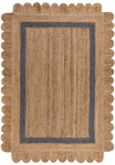 FLAIR RUGS Kilimas &raquo;Grace i&scaron; Jute su Muschelrandsaum&laquo; rechteckig 7 mm auk&scaron;tis i&scaron; 100% Jute fu&szlig;bodenheizungsgeeignet su sieninių tapetų juosta