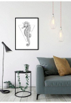 Komar Paveikslas &raquo;Sea Horse White&laquo; Tiere 1 Stk. dalys paveikslas zur dekoracija - be grotelės