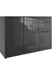 Wimex Komoda &raquo;Level36 black C by fresh to go&laquo; su Glaselementen ant der priekis soft-close Funktion 122cm plotis