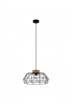 EGLO &Scaron;viestuvas &raquo;PADSTOW H&auml;ngelampe Stahl ir mediena E27 IP20 Esszimmerlampe Lampe&laquo; E27 1 Stk. &scaron;viestuvas Esszimmer H110 x &Oslash;455 cm juoda spalva natur 1X60W exkl.