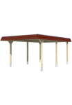Skanholz Stoginė automobiliui &raquo;Wendland&laquo; Leimholz 341 cm Natur su Aluminiumdach rote Blende