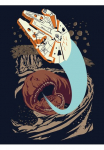 Komar Paveikslas &raquo;Star Wars Classic Vector Asteroid Worm&laquo; Star Wars 1 Stk. dalys paveikslas zur dekoracija im vaikų kambario baldų komplektas - be grotelės