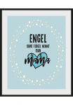 queence Paveikslas &raquo;ENGEL be FL&Uuml;GEL NENNT MAN MAMA&laquo; Angelo figūrėlė | Liebesspr&uuml;che | Dekoracija | Spr&uuml;che & Texte 1 Stk. dalys HD Premium Poster-Druck ir Holzrahmen