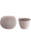 Prosperplast Vazonas &raquo;"Splofy Bowl" in schicker Strickoptik&laquo; &Oslash;xH: 29x19 cm ir intarpas su Henkeln
