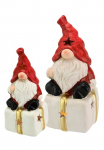 I.GE.A. Dekoratyvinė figurėlė &raquo;Wichtel ant Geschenk&laquo; su LED 2vnt. rinkinys Weihnachtsdeko Kunstfigur Deko Statue Skulptūra