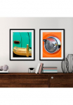 queence Paveikslas &raquo;Oldtimer&laquo; ma&scaron;ina 1 Stk. dalys HD Premium Poster-Druck ir Holzrahmen