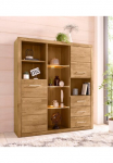 OTTO home Indauja &raquo;Ribe130cm breit145cm hochFronten Massivholz12 F&auml;cher&laquo; Korpus i&scaron; Holzwerkstoff metalas GriffeB&ouml;den versetzbar